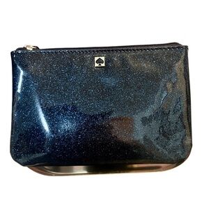 Kate Spade New York Midnight Blue Glitter Bug Pouch / Wristlet